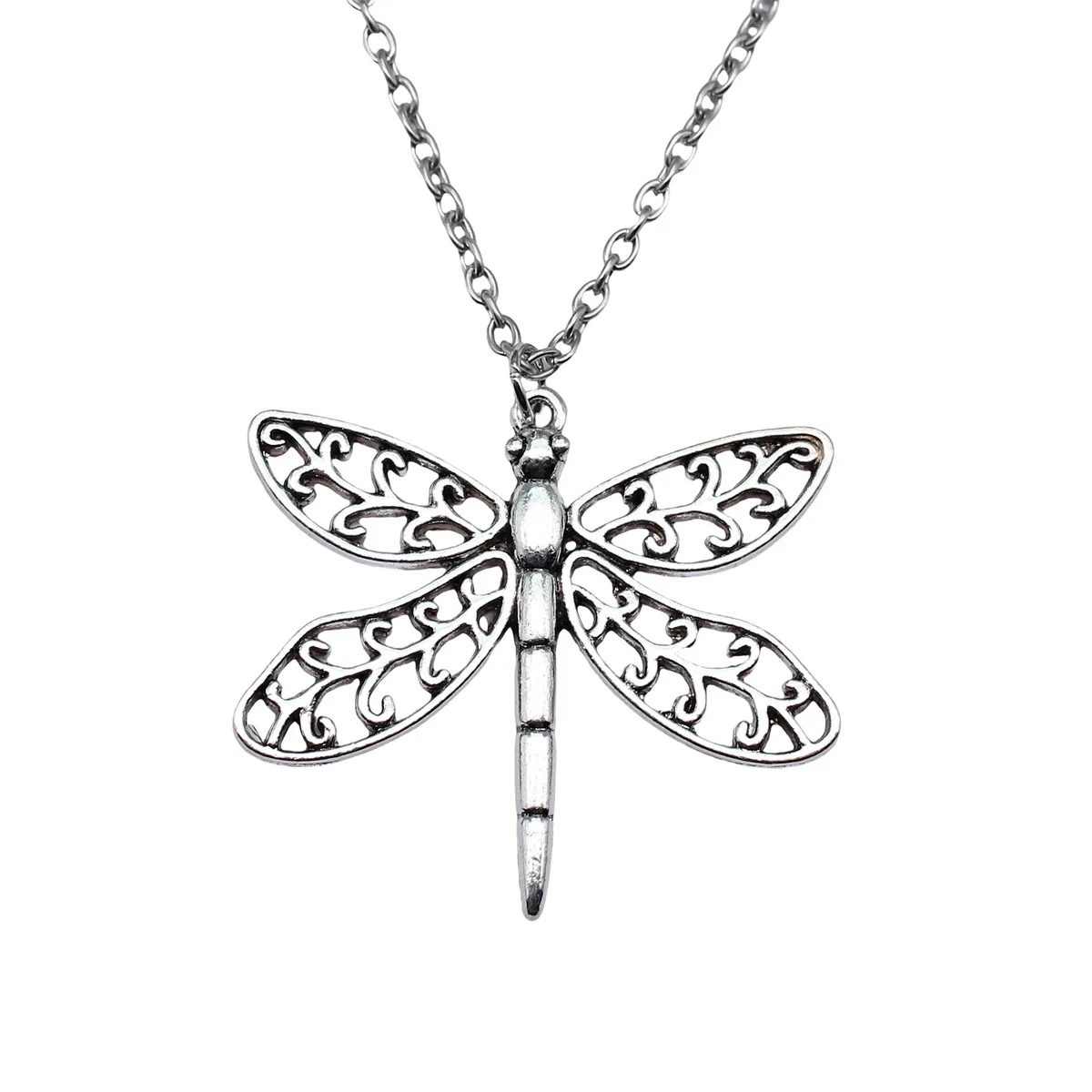 New Fashion Antique Silver Color Flying Animal Insect Necklace Butterfly Dragonfly Bee Cicada view 3