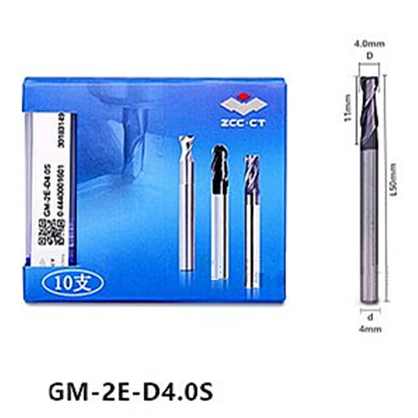 

GM-2E-D4.0S ZCC.CT GM-2E Two edge straight shank flat end milling cutter Φ4.0*4*11*50 2T Flat End Mills 2 Flutes Flat End Mills