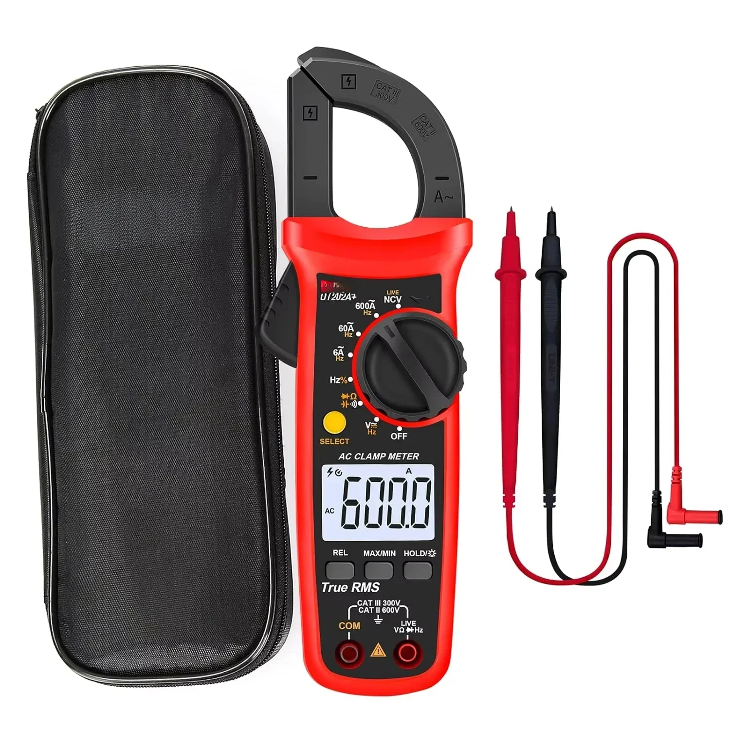 Digital clamp meter UT202A+AC current TRMS HVAC volt ampere ohmmeter clamp multimeter automatic range 6000 count