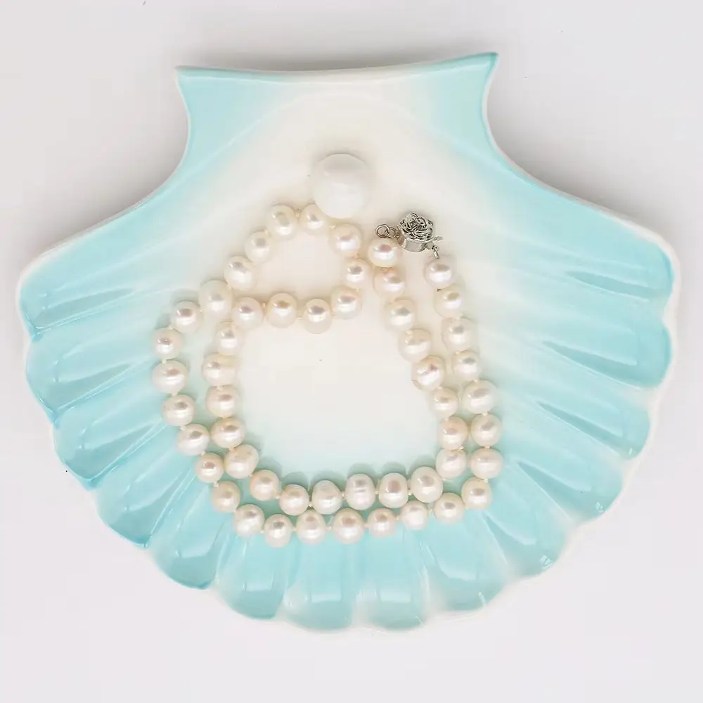 

Irregular Round Natural Freshwater Pearl Necklace Baroque Pearl Straight Hole Beaded Jewelry 1 Strand Elegant Women Gift Giving