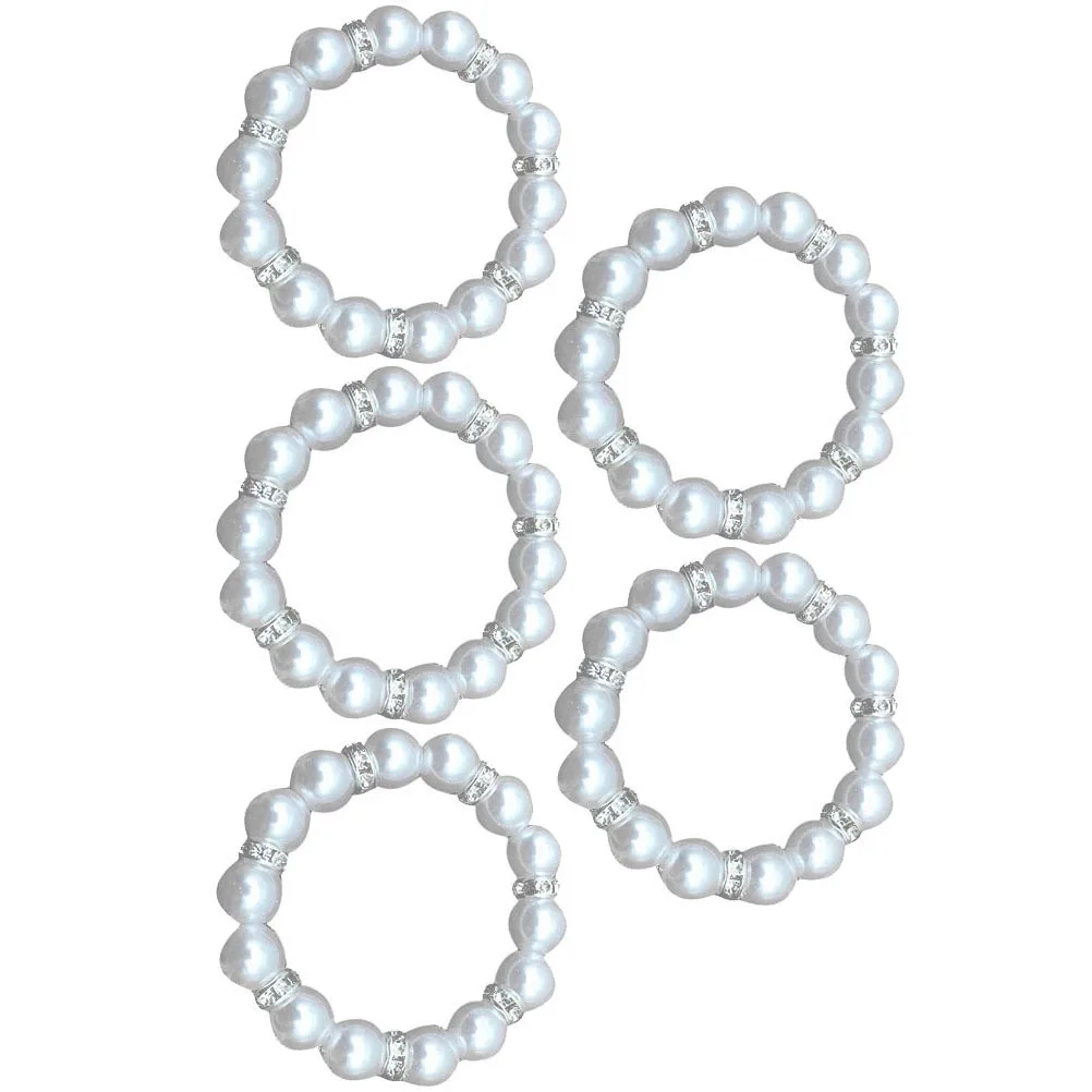 

5Pcs Napkin Buckle Pearl Plastic Ring for Wedding Party Table Decoration Napkin Ornament Party Table Decor