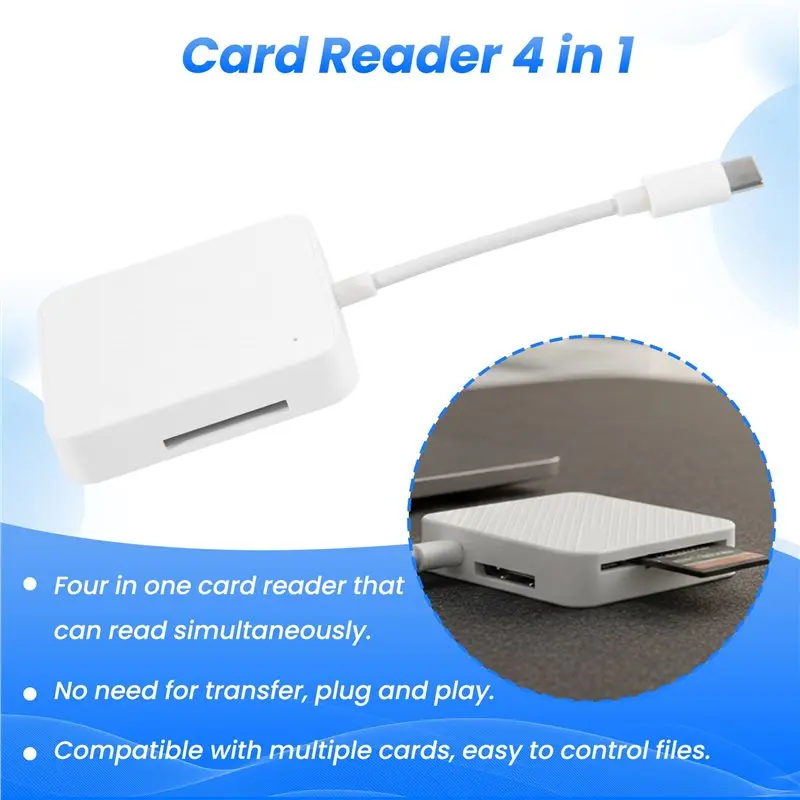 4 In 1 Memory Card Reader Adapter Type C USB-C Smart Media OTG M2 SD SM XD Card Reader For Android Accessories Highly Recommende