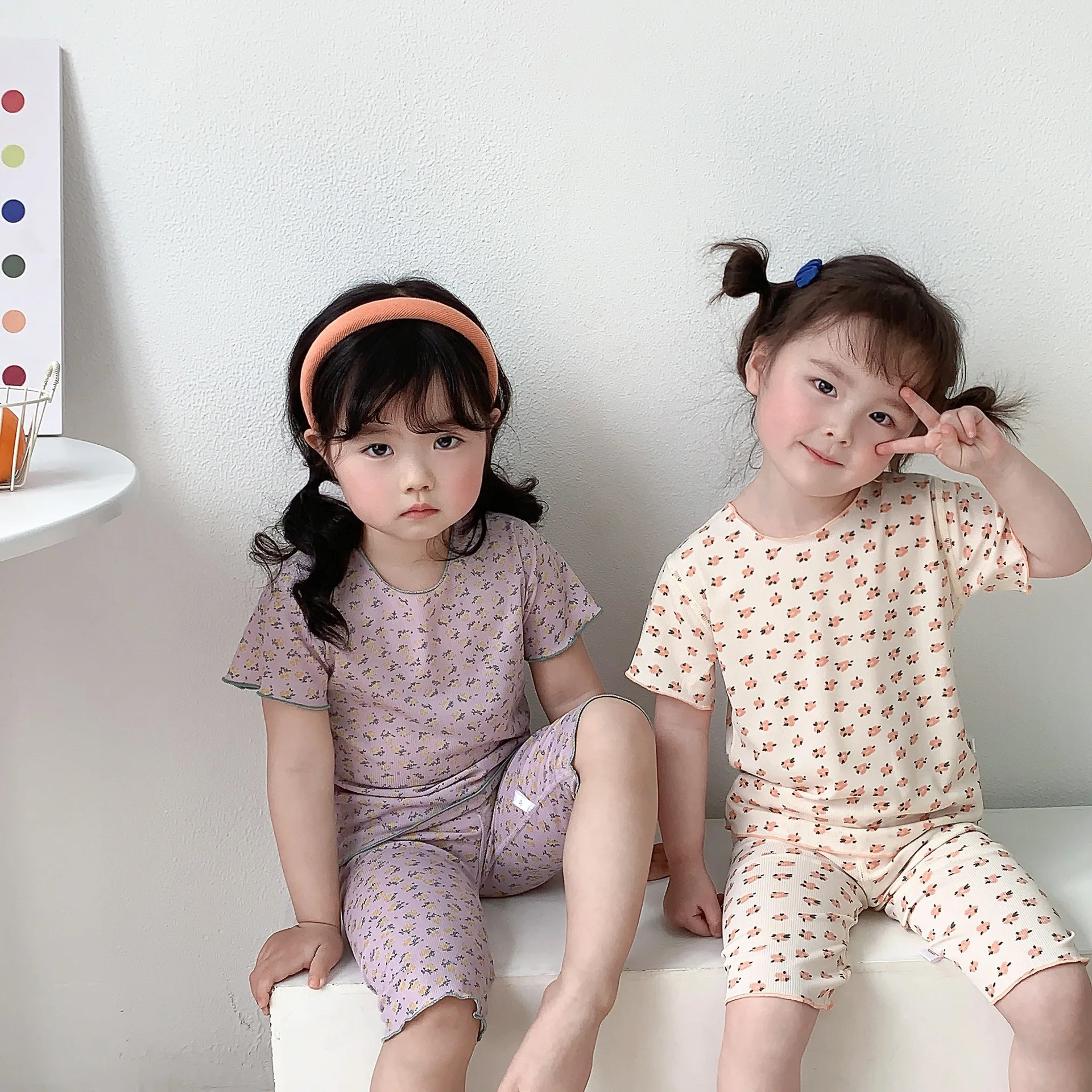 

Summer Baby Pajamas Set Infant Korean Girls Sleepwear Pyjamas Kids Loungewear Toddler Girls Indoor Clothes Boys Nightwear