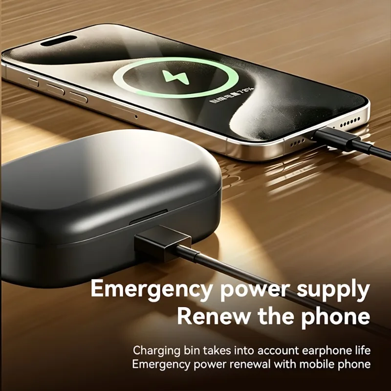 New 3 in 1 Wireless Bluetooth Earphone Mini Ear Clip In-ear Sleep Work Game Headphone Semi-in-ear Power Bank Charger Case Earbud
