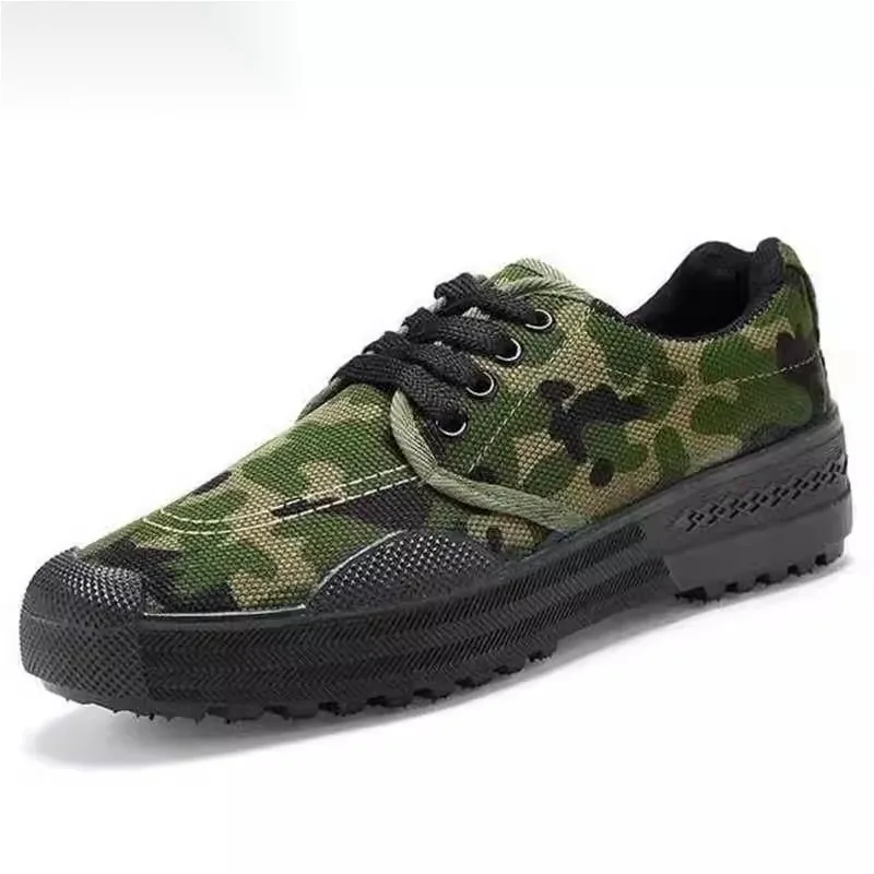 Chaussures de travail pour hommes, résistantes à l'usure, respirantes, en cuir de vachette, camouflage, pour chantier et entraînement