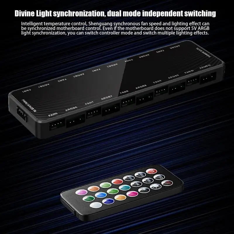 Rgb Компьютер Корпус ПК Вентилятор Концентратор ПК Вентилятор Концентратор Компьютер Argb ШИМ Вентиляторы Разветвитель ШИМ Вентилятор Контроллер Температуры Интегратор Rgb Компьютер