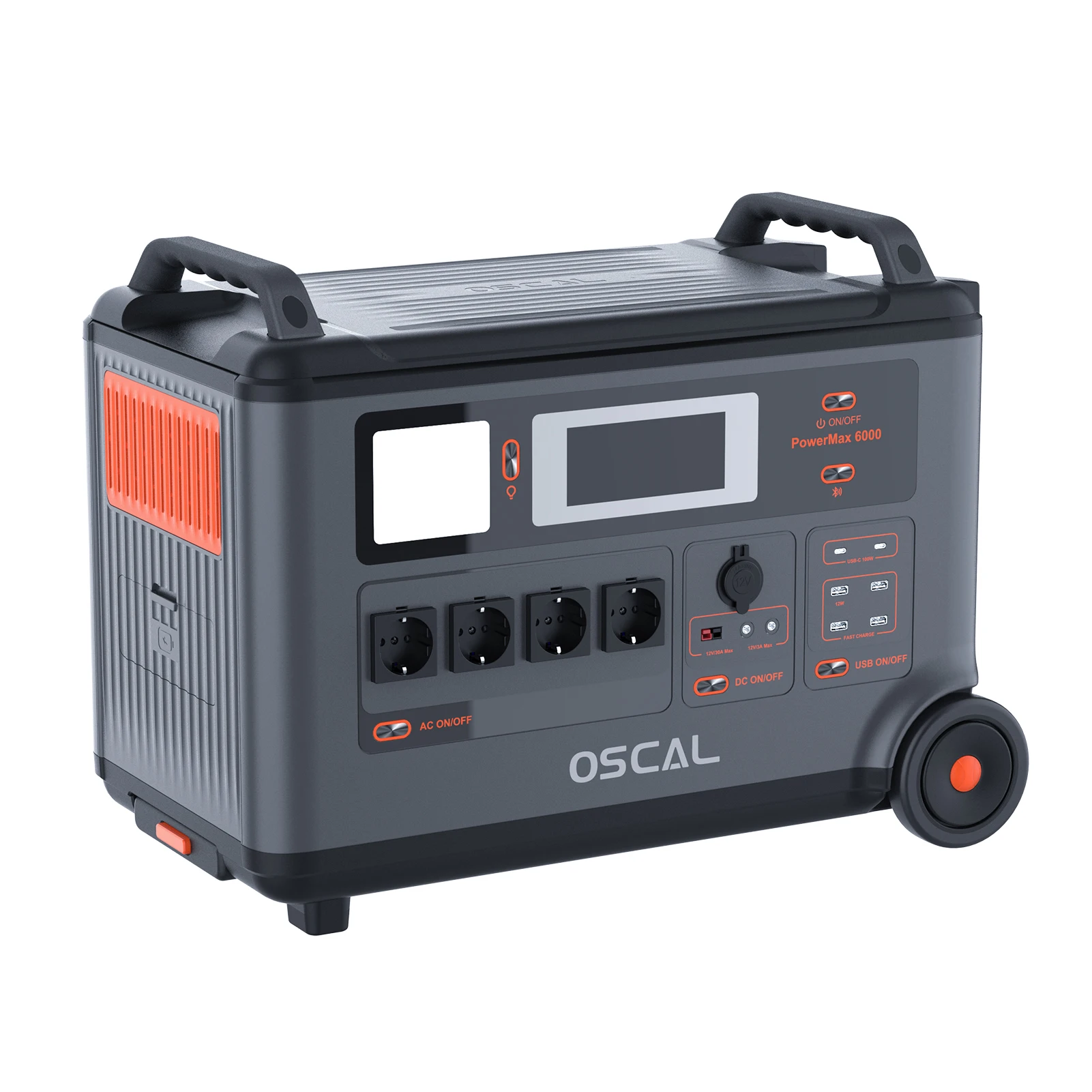 Oscal PowerMax 6000 6000W Rugged Power Station 3600Wh to 57600Wh LiFePO4 Battery 14 Outlets 120V/240V Dual Voltage Output 3500+