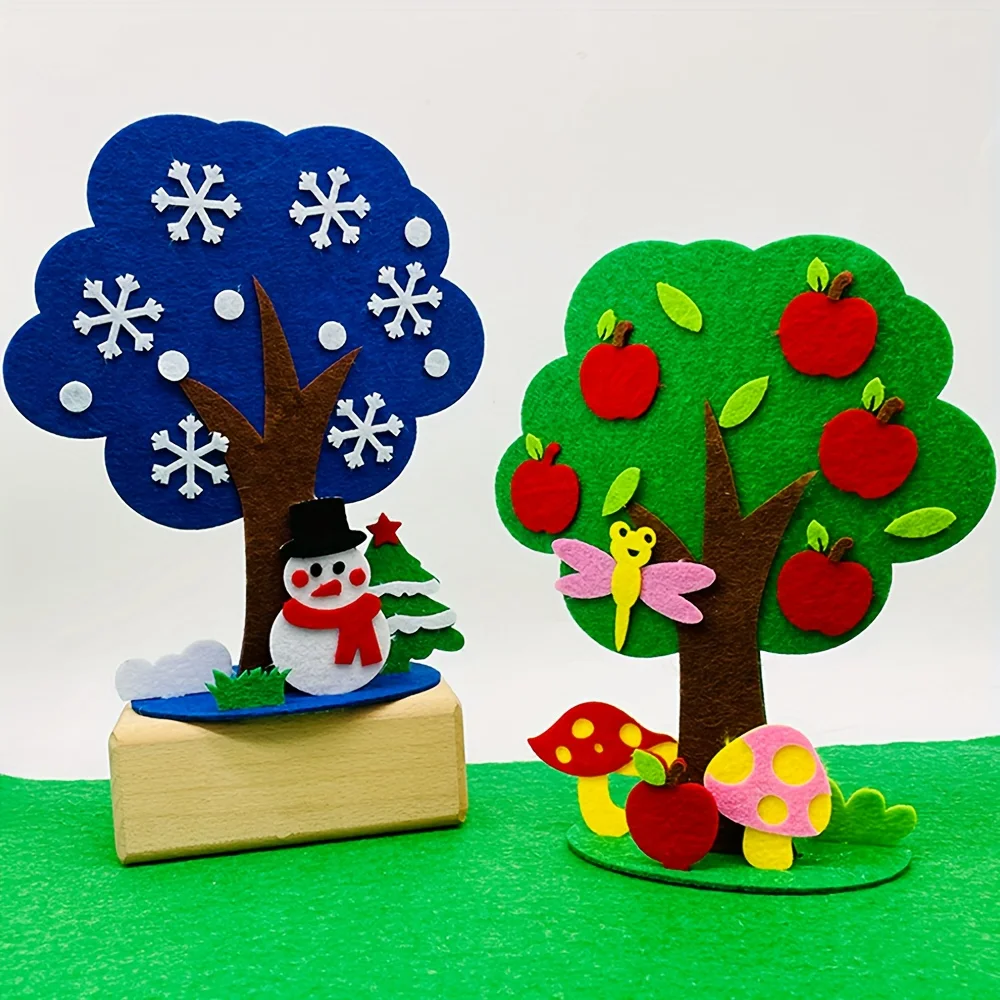 DIY Felt Seasonal Tree Craft Kit Four Seasons Vibrant Colors Polyester Material Fun Design Year Round Decoration Tree Ornament view 5