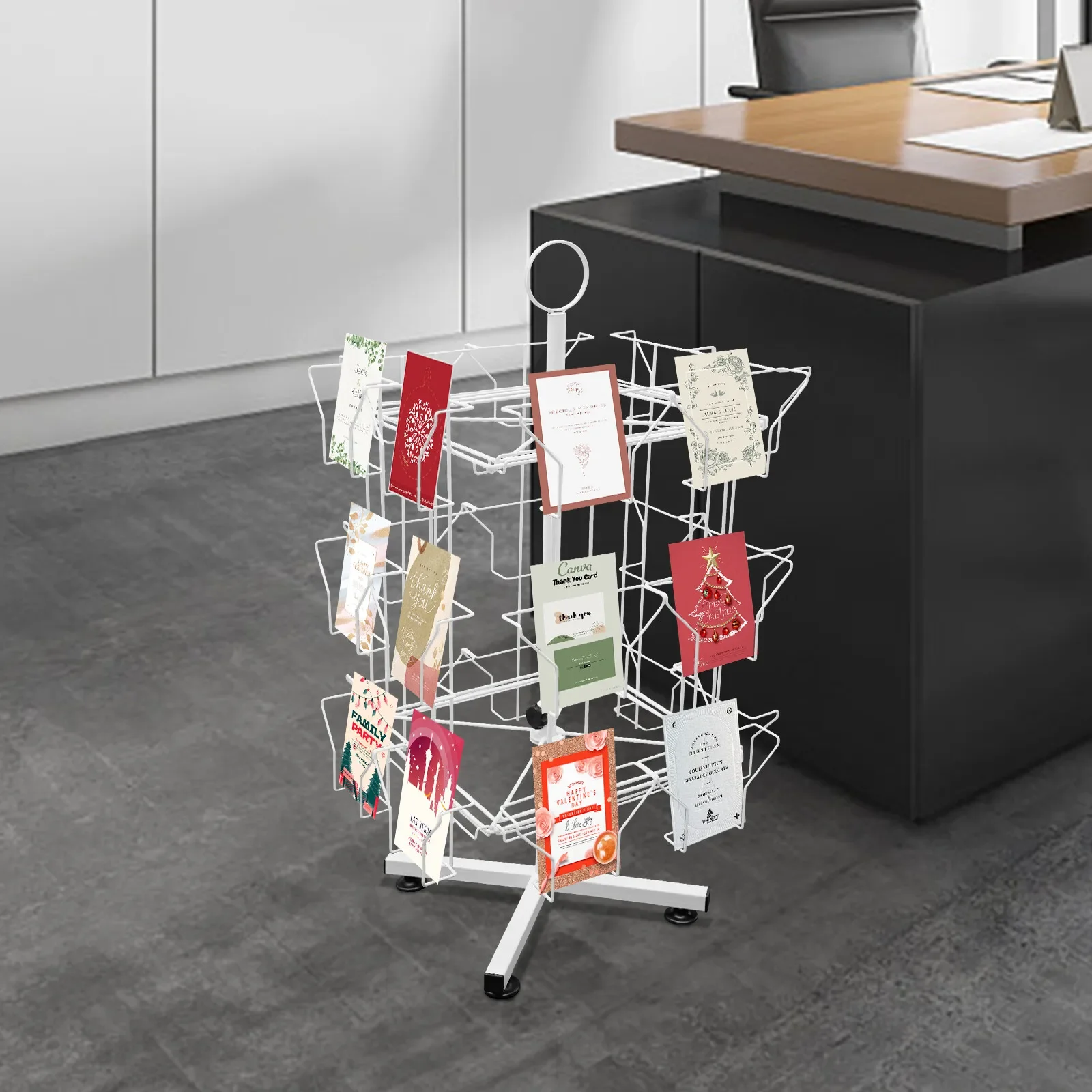 Versatile Card Storage Rack Lightweight (7.5Lbs) & Easy Installation, Suitable For Classrooms, Shops & Offices With Top Hoop