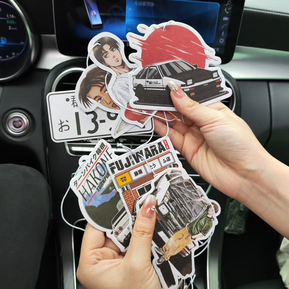 JDM الأولي D AE86 سيارة معطّر الهواء معلقة مرآة الرؤية الخلفية العطور قلادة الصلبة ورقة فوجيوارا توفو متجر الملحقات الداخلية #3