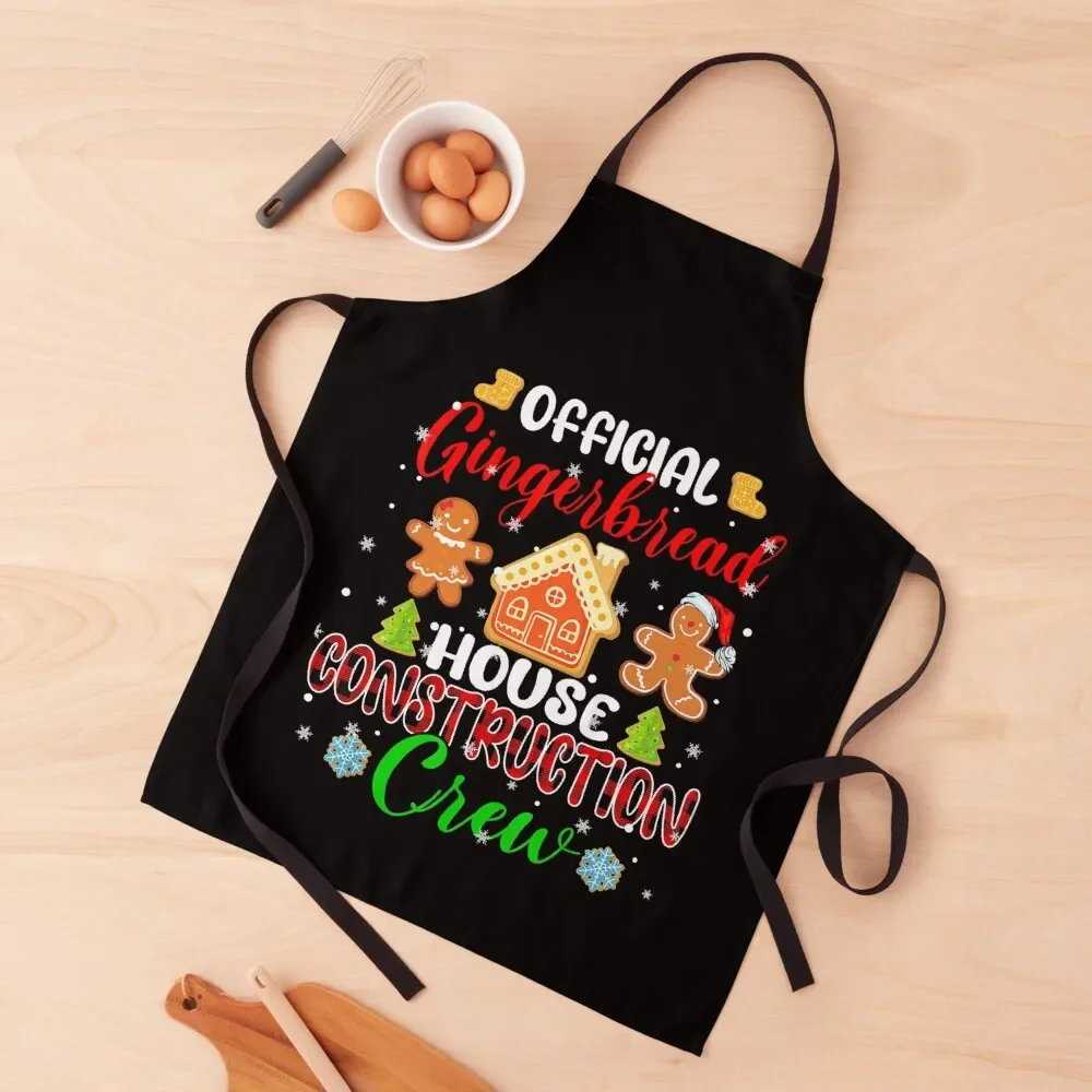 

Official Gingerbread House Construction Crew Xmas Red Plaid Apron christmas decoration Kitchen Front man chef uniform Apron