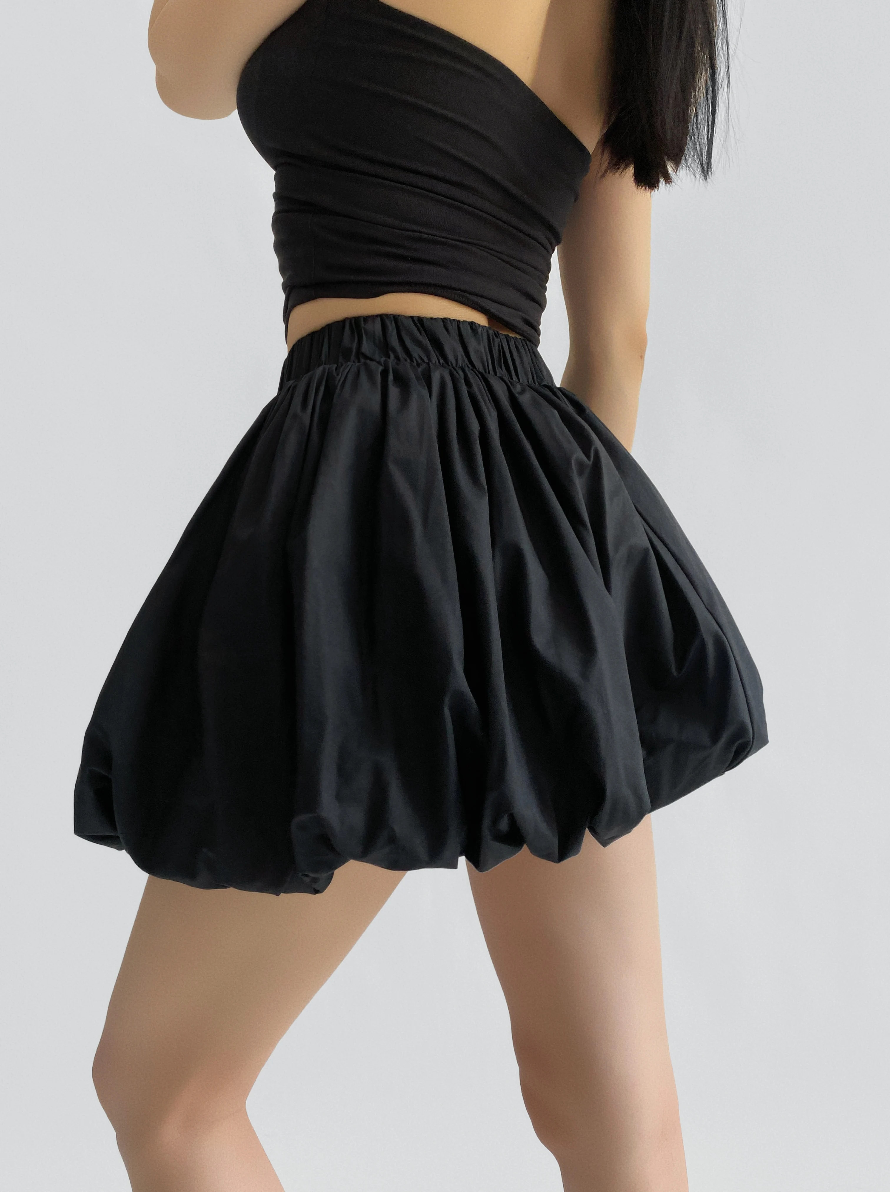 4 colori 2025 Ballet Girl Bianco Nero Elastico in vita Mini BUD Gonna Donna Increspato Abito da ballo a pieghe Ombrello Skater Gonne