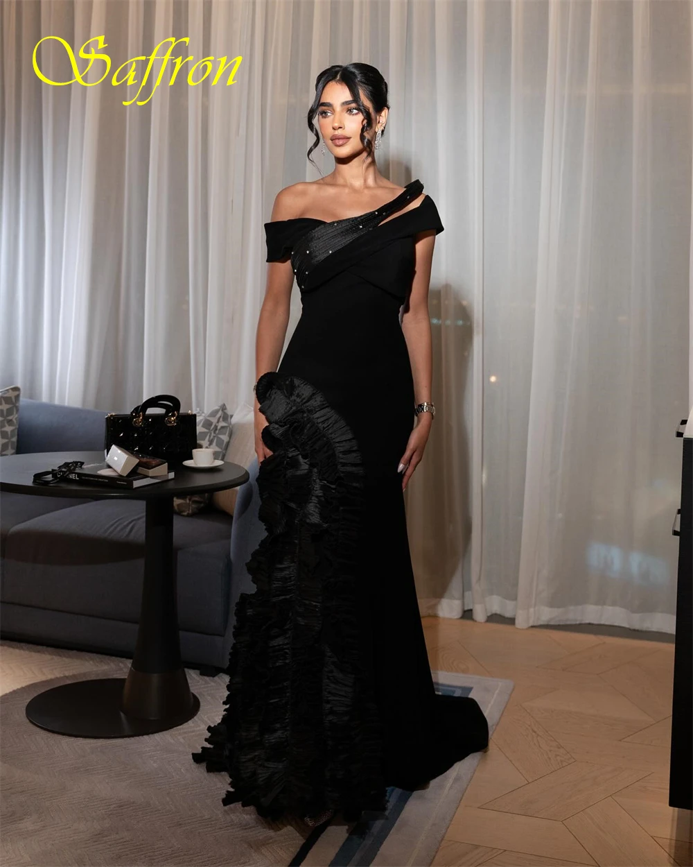 Vestido de noche personalizado con cuello en V, Jersey de sirena con hombros descubiertos, vestidos de fiesta de cristal delicados, vestidos clásicos para ocasiones especiales