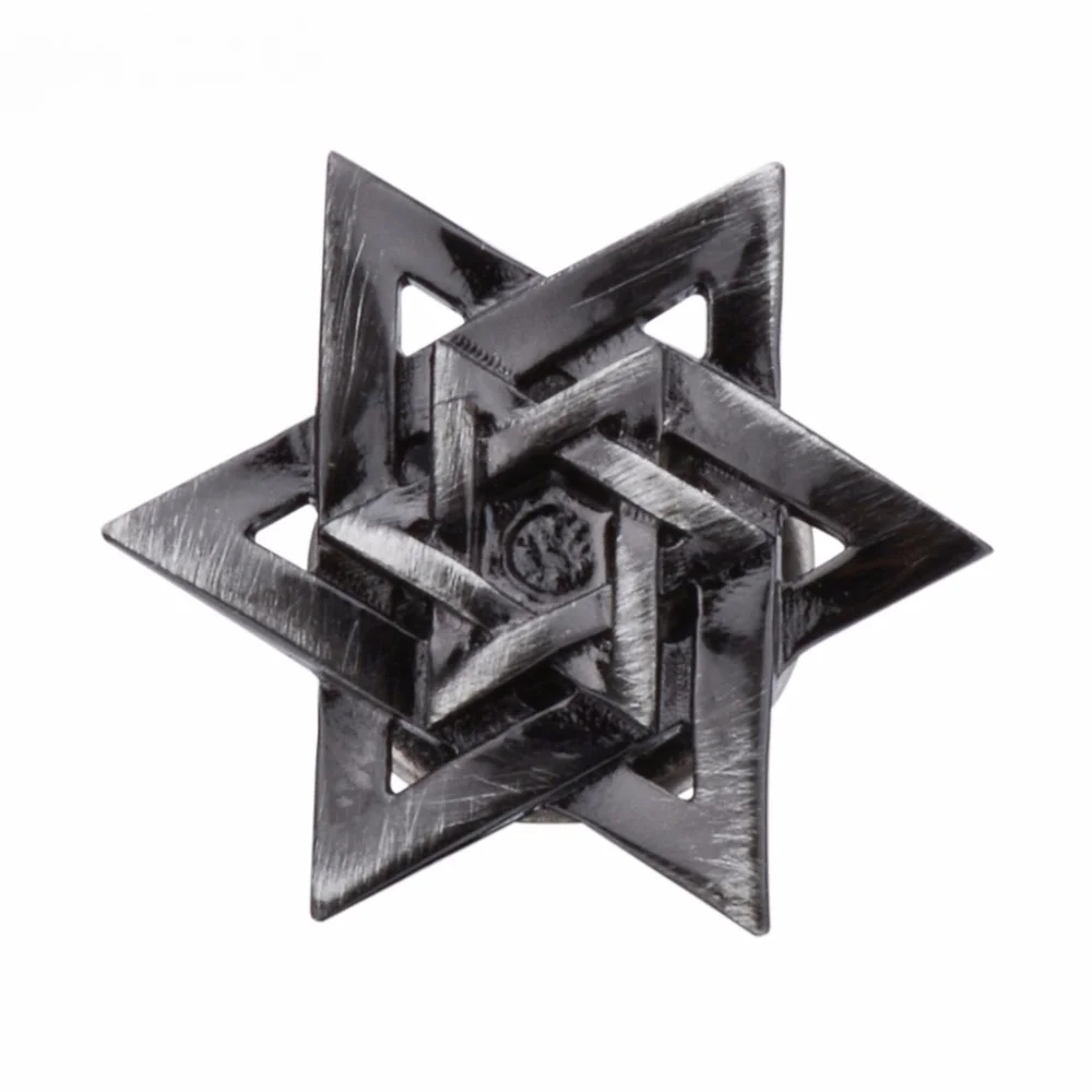 Fashion hexagram silver color lapel pin brooch men\\\'s star of david brooch party badge exquisite clothing accessories