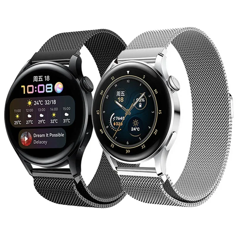 

Браслет из нержавеющей стали для Huawei Watch 4 Pro, кожаный ремешок для наручных часов Huawei GT 3 Pro 46 мм