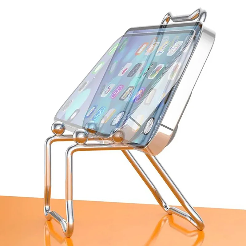 1pcs Creative Metal Hollow Mobile Phone Tablet Computer Desktop Shelf Multi-functional Portable Mobile Phone Mount Stand