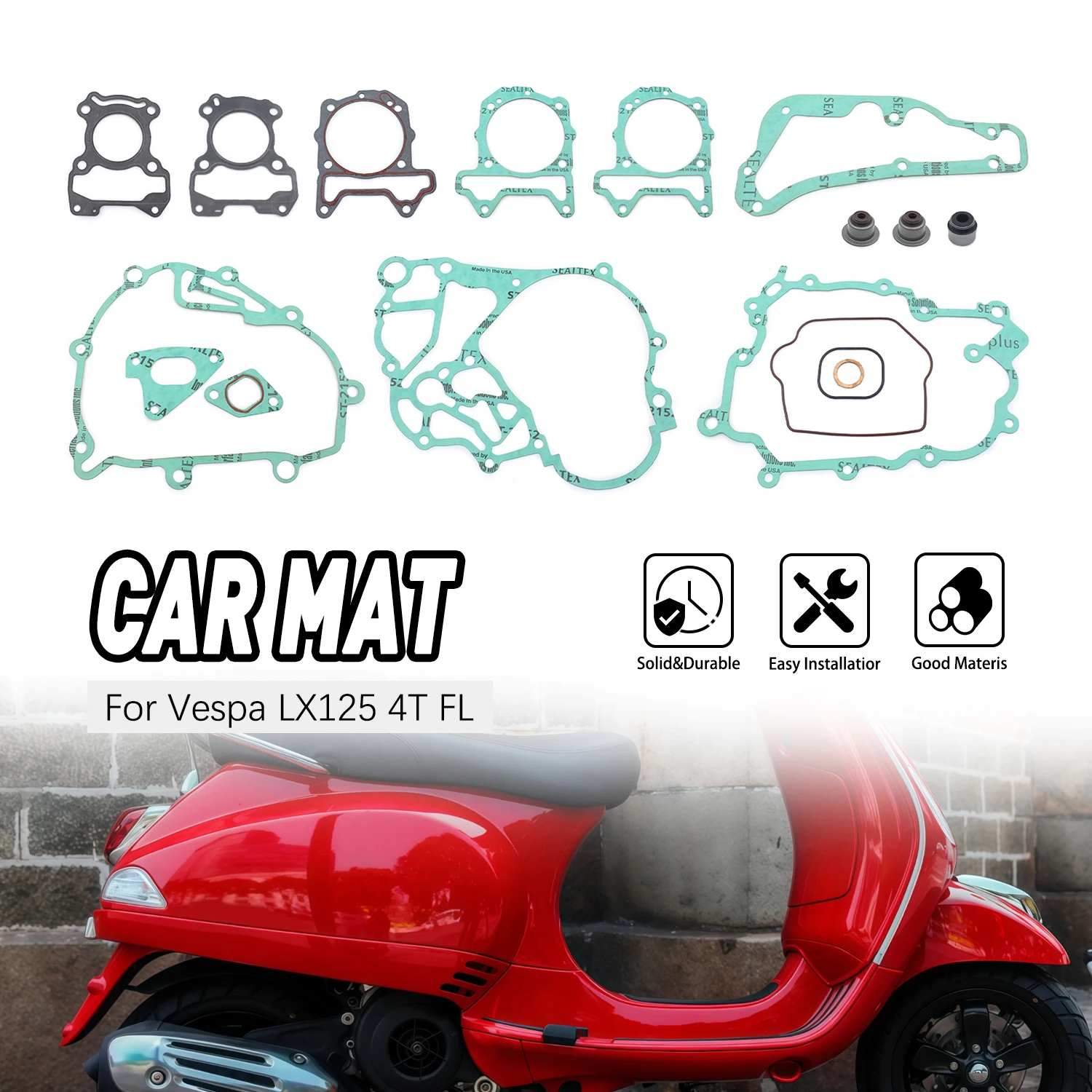 

Motorcycle Parts Engines Crankcase Clutch Covers Cylinder Gasket Kit For Vespa LX125 4T FL 2012-2015 2016 2017 2018 2019-2024