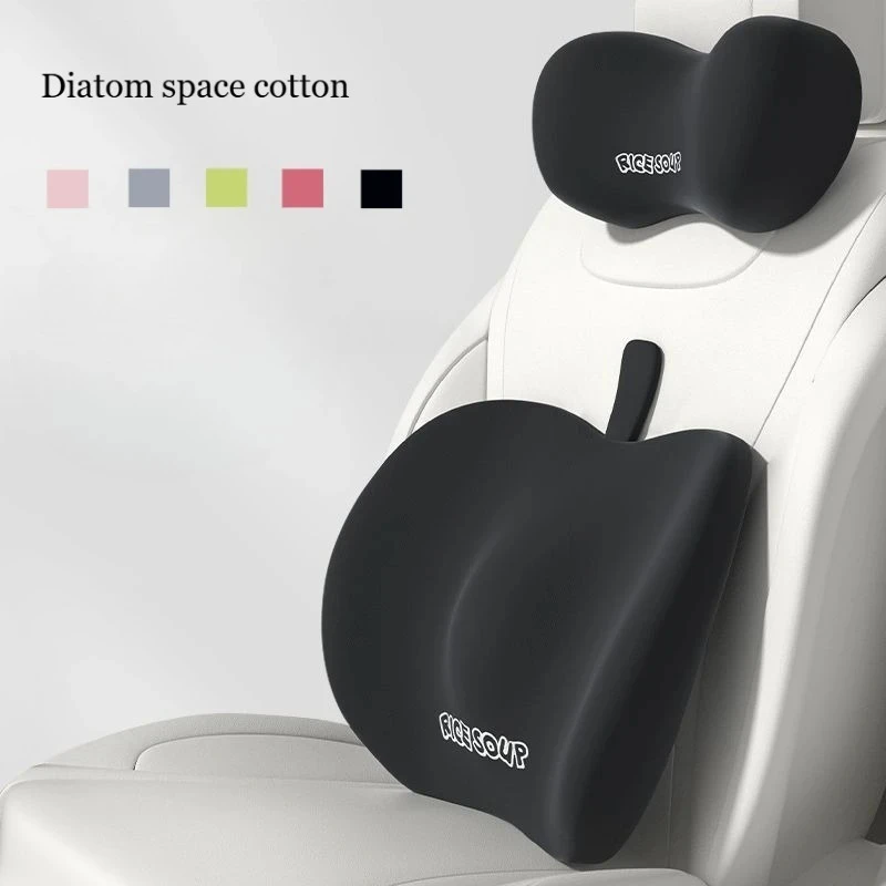 

Diatom Space Cotton Car Seat Pillow Headkrest Neck Pillow Waist Support Car Comfortable Chair Cushion Car Interior Accessories