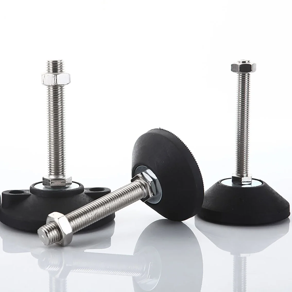 1-4PCS M8 M10 M12 Furniture Glide Fixed Leveling Mounts Foot Pads Adjustable Nylon Rubber Base Leveling Pads Base Dia 40mm 50mm