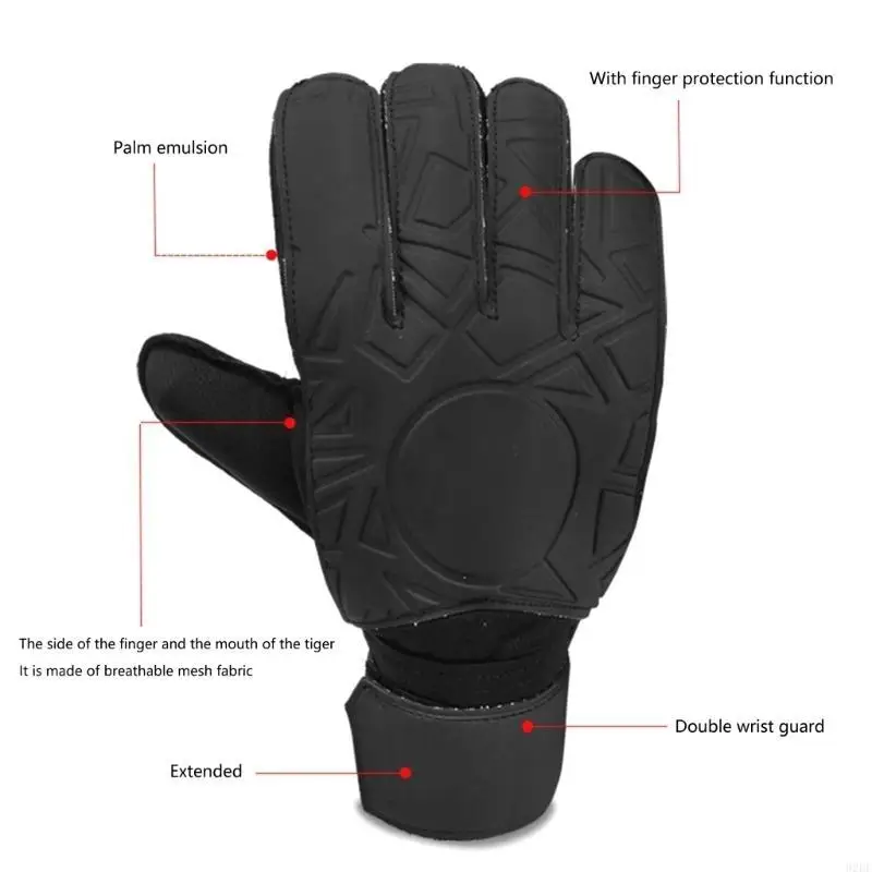 1 par guantes portero Guante fútbol Guantes agarre fuertes con protecciones para los dedos