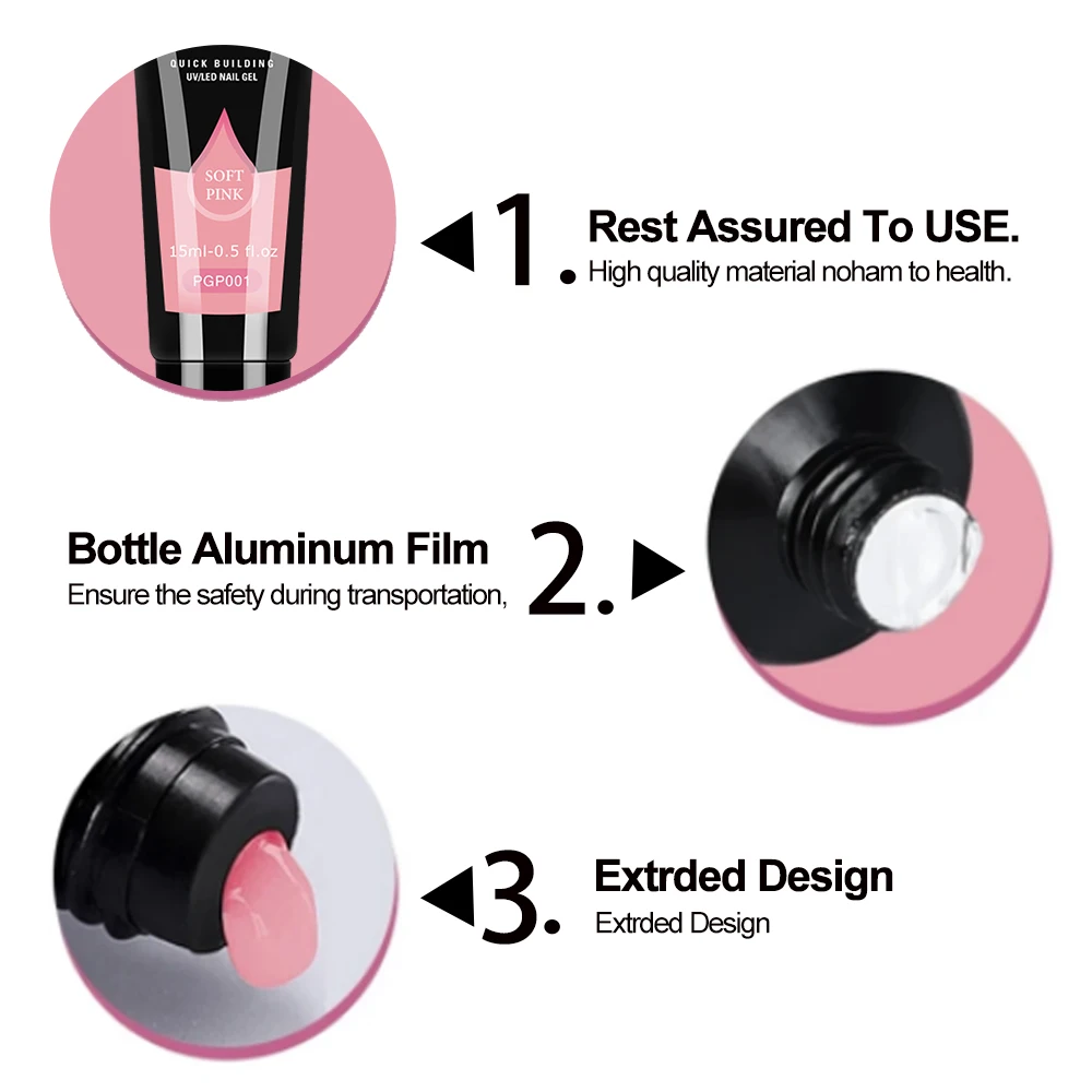 LIMEGIRL 8ml Gel Nail Polish Kit with UV Nail Lamp Electric Nail Drill UV Soaking Gel Base and Top Coat Gel Polish Nail Tool Kit gallery 3