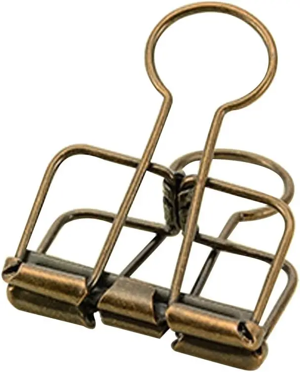 

Hollow Out Binder Clips, 20 Pack, Medium, Bronze, Strong Grip for Office Supplies