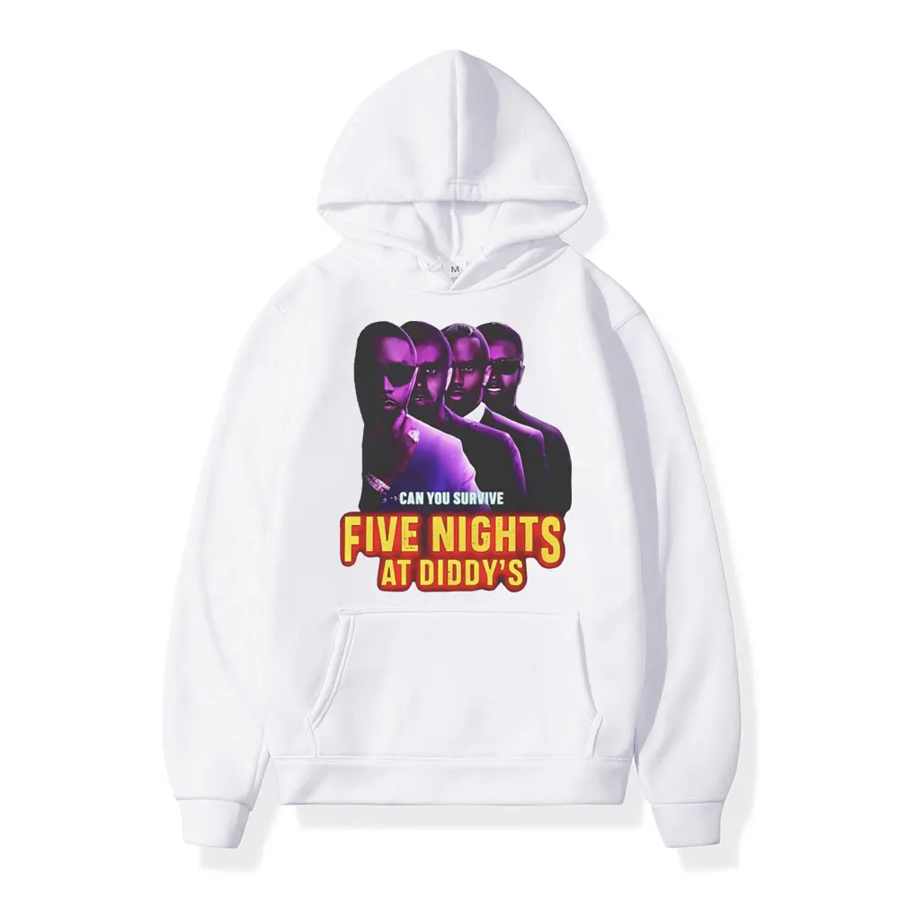 Five Nights At Diddy's Funny Meme Hoodie Vintage Y2k Streetwear Hooded Sweatshirts Men Women Casual Fashion Oversized Pullovers