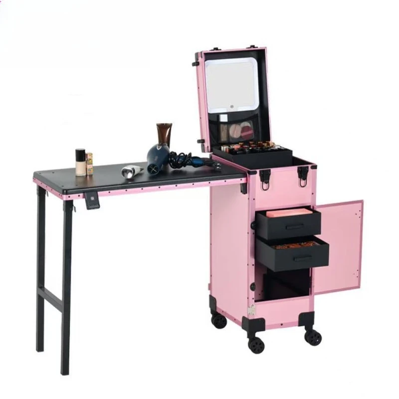 

Double-row wheel cosmetic case, beauty tattoo embroidery setting storage case