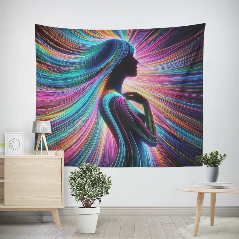 

Гобелен с иллюстрацией психоделического персонажа, подходит для комнаты, гостиной, кафе, декоративный настенный пейзажный гобелен