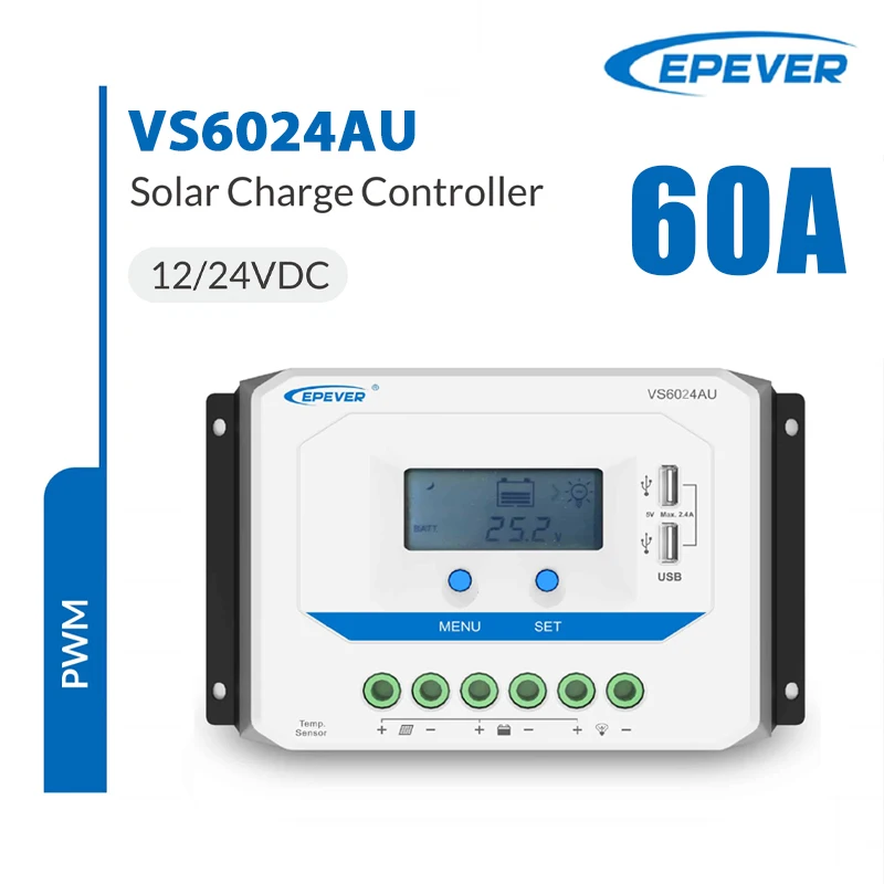 EPEVER 10A 20A 30A 45A 60A PWM Solar Laadregelaar VSAU Smart Zonne-energie Systeem Regulator LCD 12/24/36/48V Max PV 96V