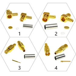 MCX Male Female Plug Jack  RF Coax Connector Crimp  for RG316  Cable Straight  Right  Angle  Goldplated Terminal