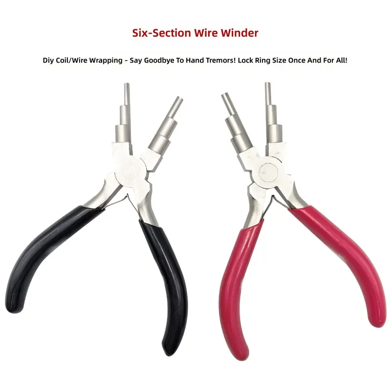 for Manual Winding Pliers Wire Coiling Tool for Braided Rope Making with Black Handle Special Shaped Cylinder Six Section