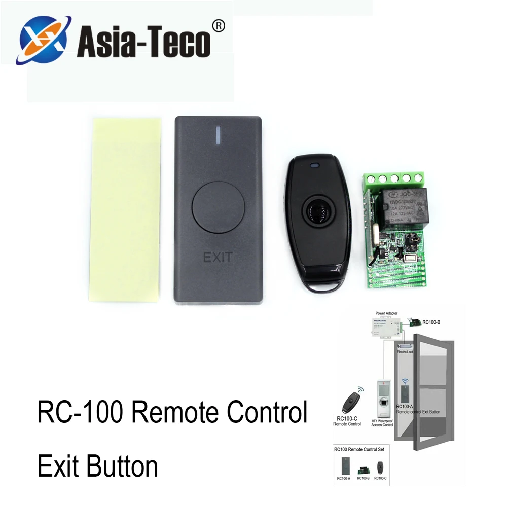 Access Control Wireless Remote Control Kit Exit Button For Remote Open Door Electric Lock Wireless Receiver Transmitter