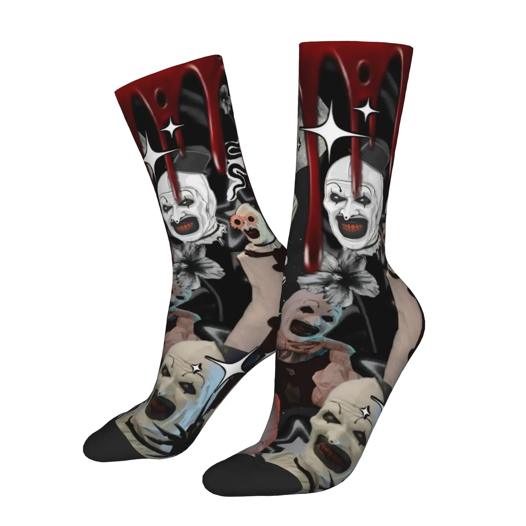 Winter Warm Fashion Women Men Terrifier Socks Horror Movie Sweat Absorbing Basketball Socks