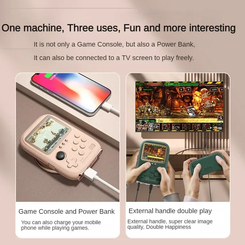 Mini Power Bank For XIAOMI Portable Retro handheld Game Console 6800mAh capacity 3.2 Inch Soft Light Color Screen 5000 Game HOT