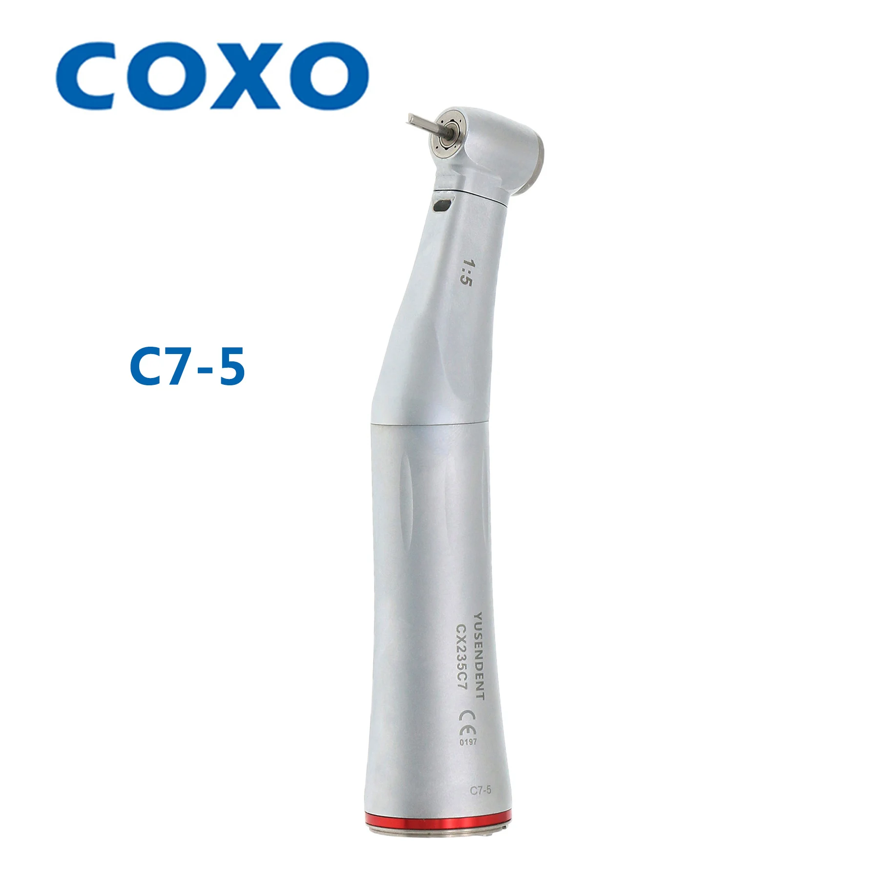 COXO CX235 C7-5 Dental Contra Angle 1:5 Increasing Optical Fiber Spray Inner Water  Eletric Motor Drill Dental Tool