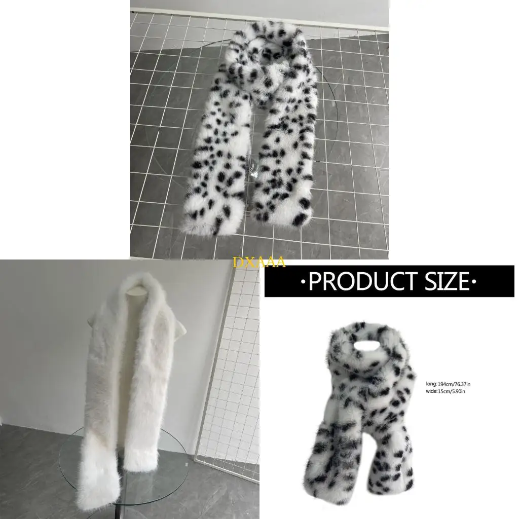 

DXAA Thick Animal Print Plush Scarf Breathable Lightweight Fabric For Sensitive Skin