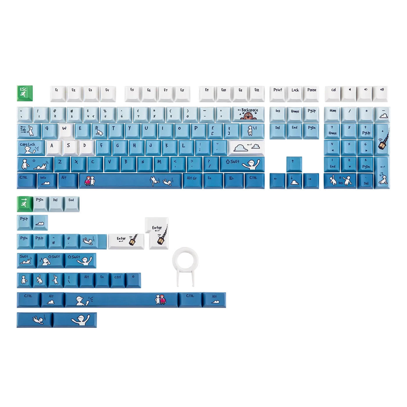EPOMAKER X Human Fall Flat Fallen Series Keycap Set 139 Cherry Profile Dye-Sub PBT Keycaps MX-compatibel voor mechanisch toetsenbord