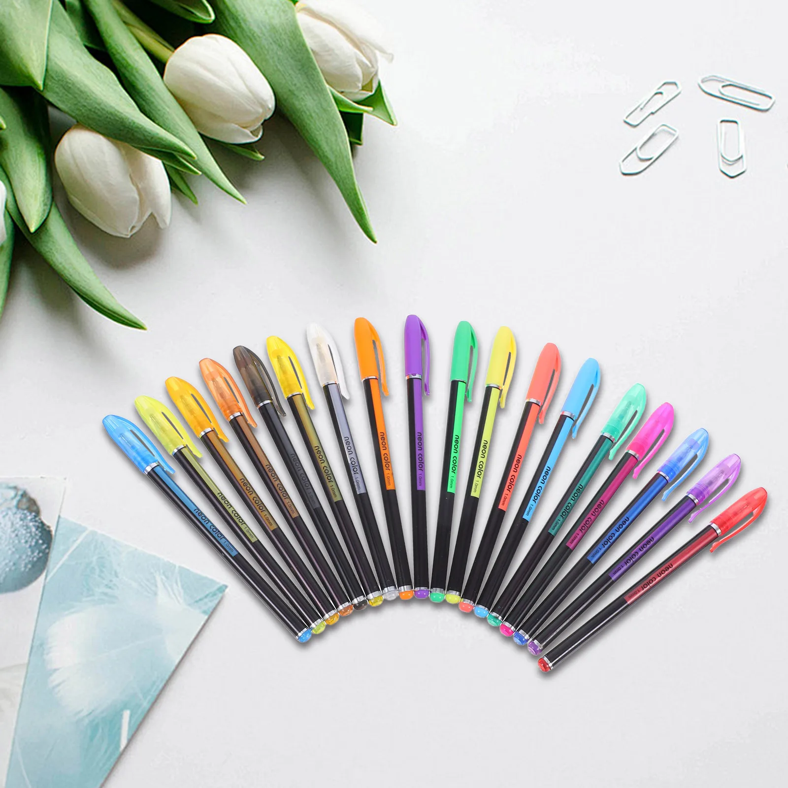1,0 mm gelpennen neonkleur pennenset soepel schrijven kleuren kunst tekening ambachtelijke benodigdheden knipperende neutrale pen