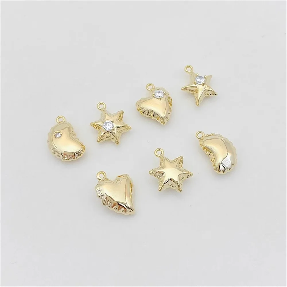 

14K Gold Package Children's Fun Balloon Love Star Pendant DIY Bracelet Necklace Earrings Ear Jewelry Material Pendant L439