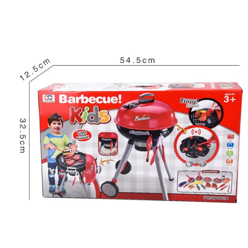 1Set Simulation Dollhouse Accessories Electric BBQ Grill Pretend for Play Set Realistic Cooking Set Toy Kitchen Accessor