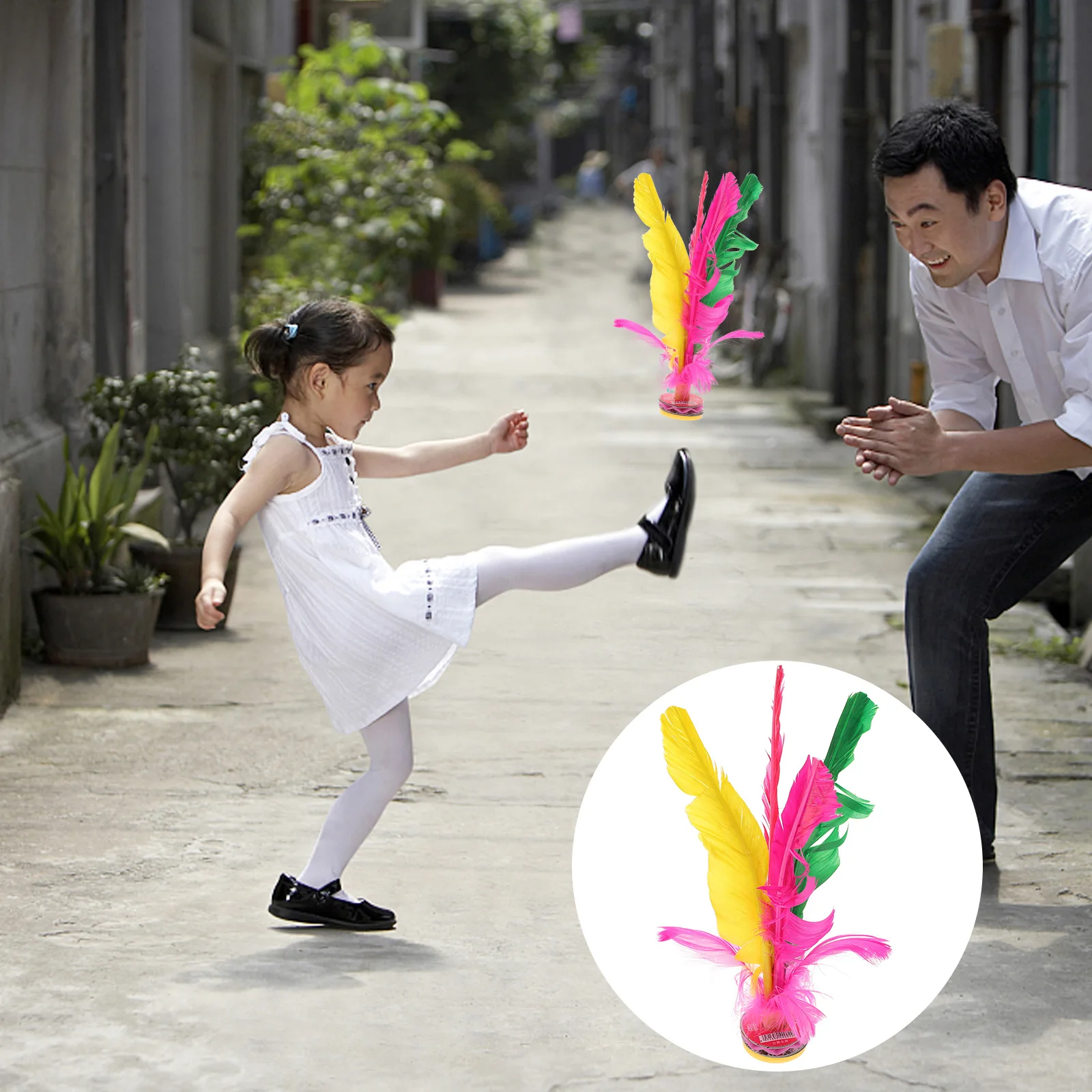 

6 Pcs Colored Shuttlecock Kids Toys Chinese Jianzi Foot Kick Gift Iron Sheets Cocks Fitness Shuttlecocks