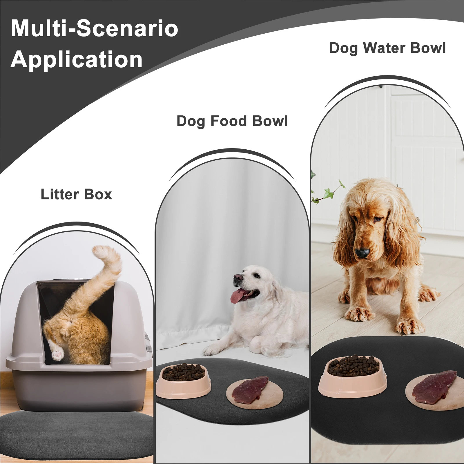 

Absorbent Dog Water Bowl Mat Durable Non-Slip Lightweight Quick Dry Pet Feeding Mat Floor Saver Absorbent Pads for Pets