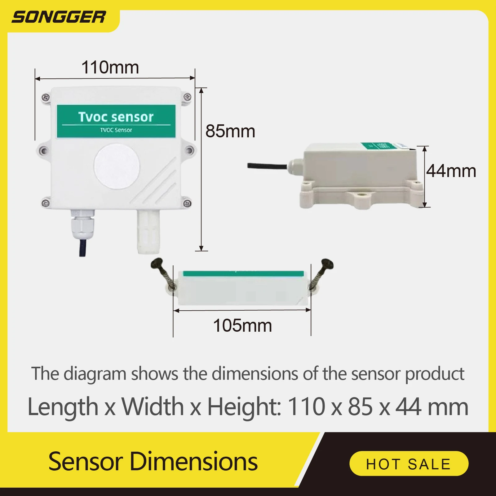 

QT-10TV Wall Mounted RS485 Modbus RTU 0-60000ppb LED Display Indoor Air Quality Transmitter for HVAC Automation TVOC Sensor