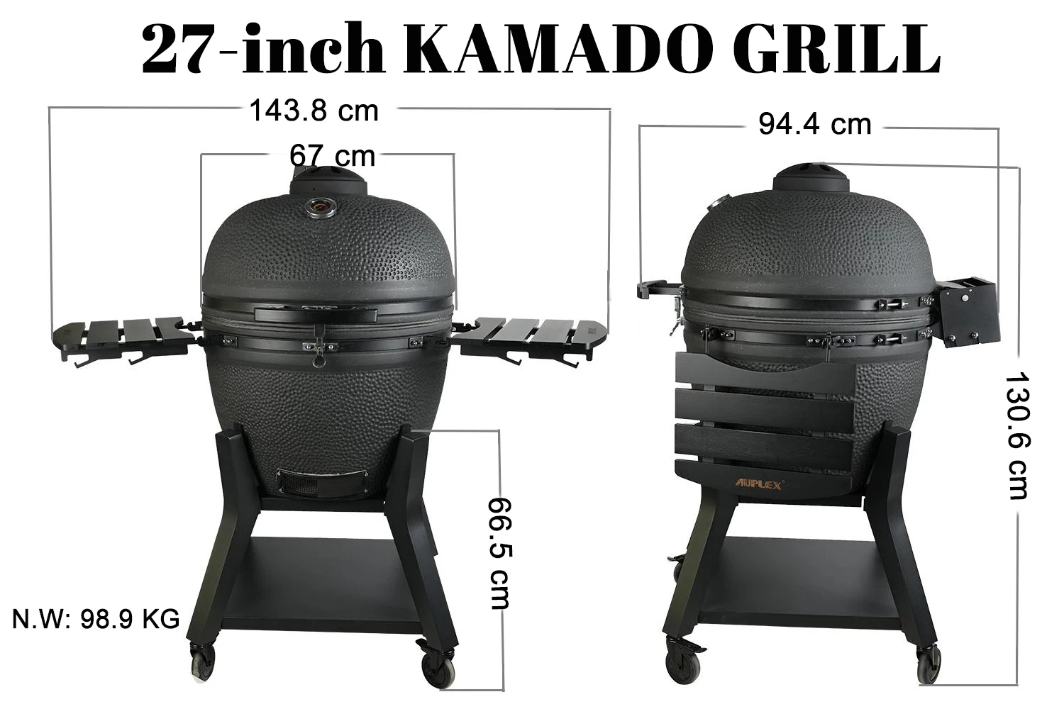 AUPLEX XXL Kamado 27-Inch Joe Luxurious Ceramic BBQ Grills Outdoor For Kitchen Manufactured Barbecue Outdoor Charcoal