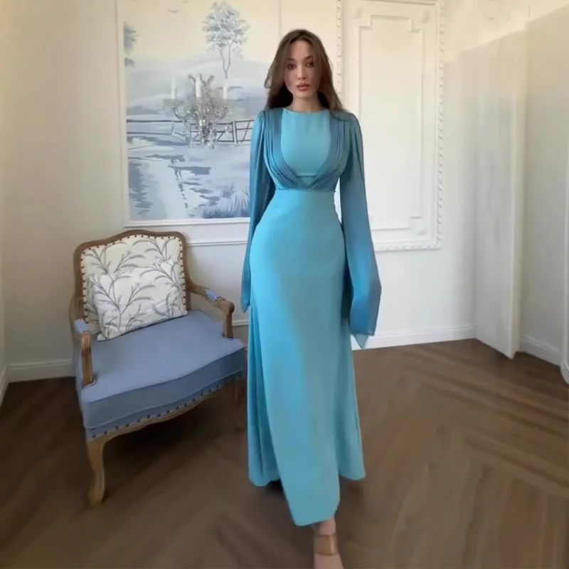 

2025New Year's New Luxurious Elegant Temperament Long Sleeve Soft and Light Long Dress Dress for Women