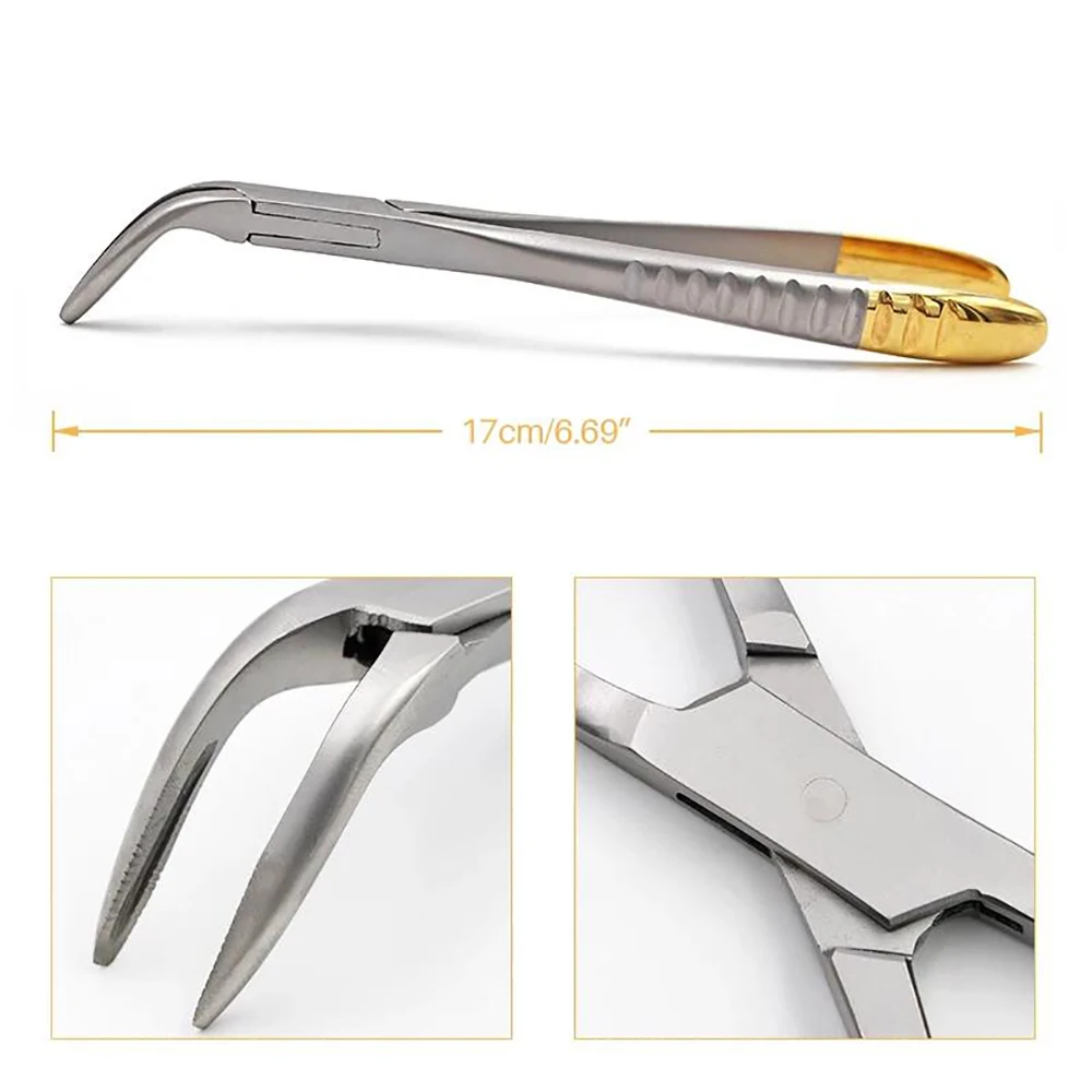 Dental Root Fragment Minimally Invasive Tooth Extraction Forcep Tooth Pliers Dental Instrument Curved Maxillary Mandibular Teeth