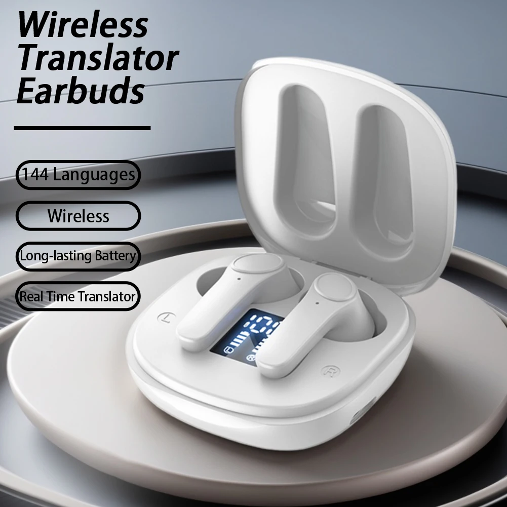 

Наушники-переводчики на 144 языка с функцией перевода в реальном времени, 4 режима перевода, беспроводная Bluetooth-гарнитура, водонепроницаемость IPX6, для деловых поездок