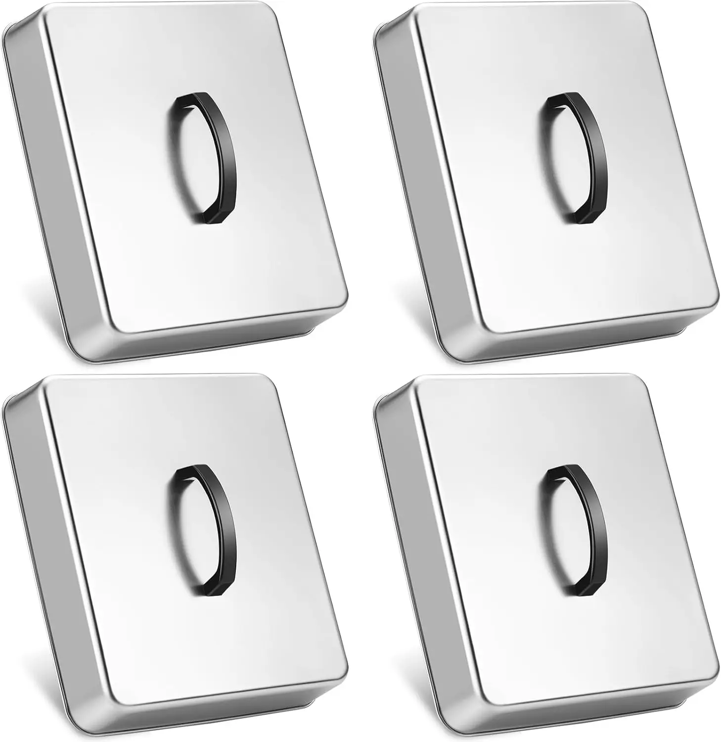 

4 Pcs 13 x 11 Inch Rectangular Basting Cover Stainless Steel Cheese Melting Dome Steaming Cover Lid Heavy Duty Grill Dom