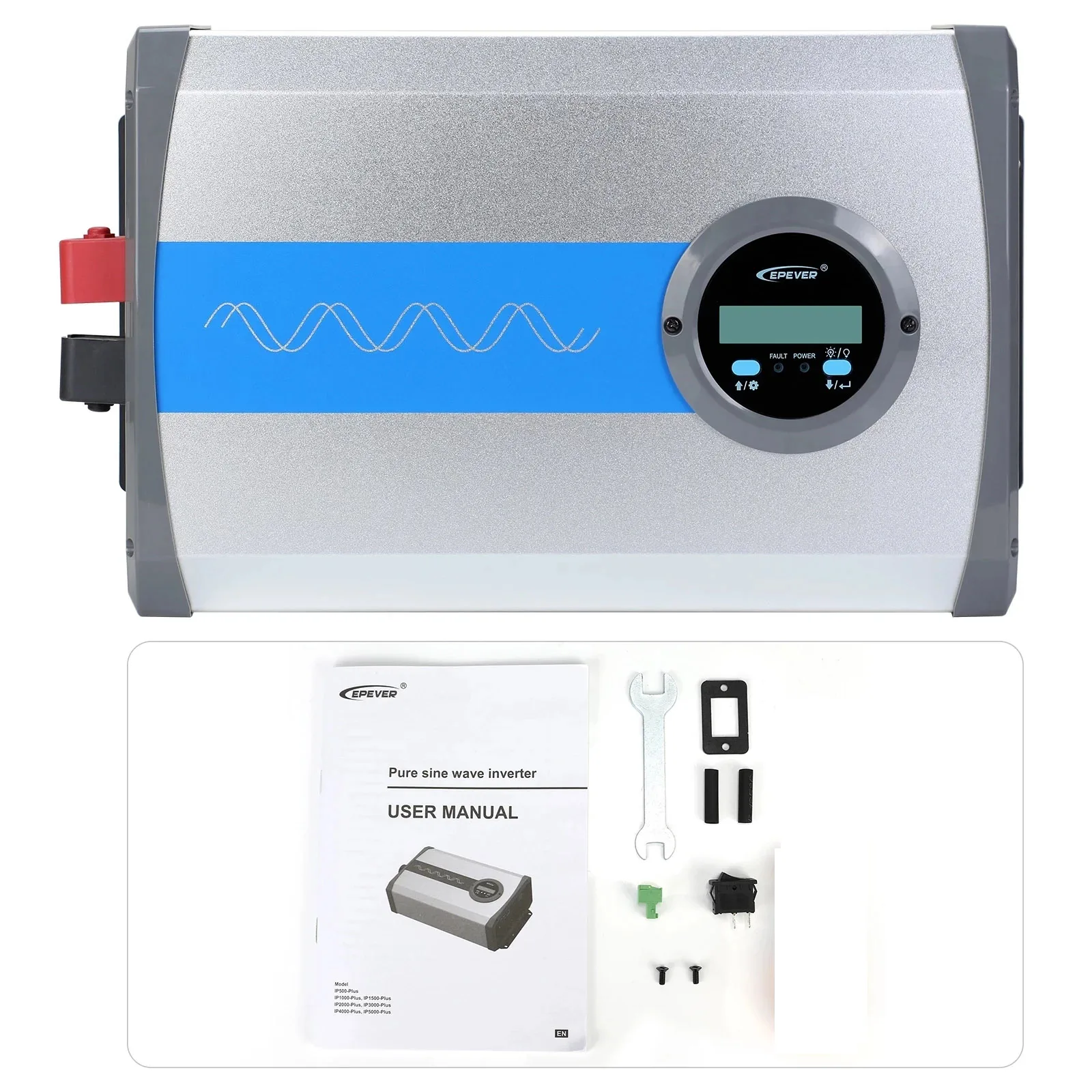 EPEVER Pure Sine Wave Inverter DC 12V 24V 48V to AC 220V 230V 240V IPower IP-Plus series with LCD display1500W 2000W 3000W